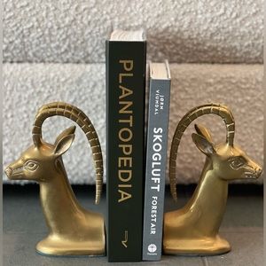 Vintage Brass Gazelle Book ends